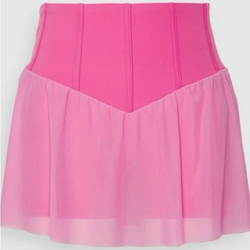 Eleven Pink Skort -L pink chiffon skort , polyester spandex - Picture 4 of 5